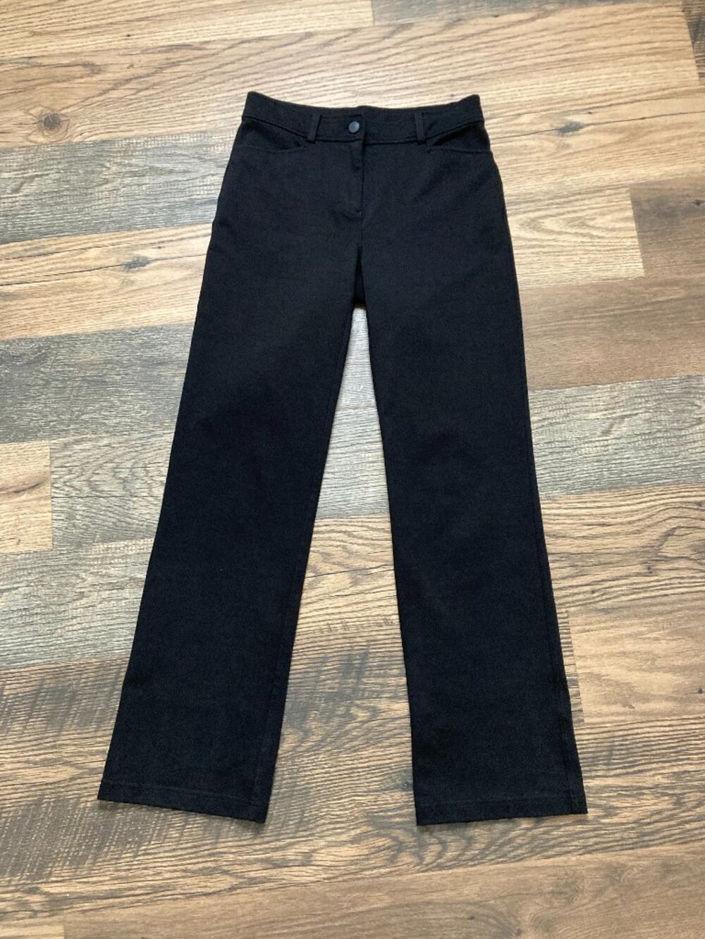 Eileen Fisher Women's XS Black Straight Leg Pull On Stretch Pants Ankle W 29